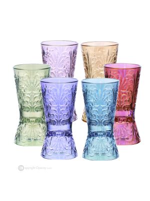 TATUAJE Set of 6 authentic hand-painted liqueur glasses in premium quality glass.