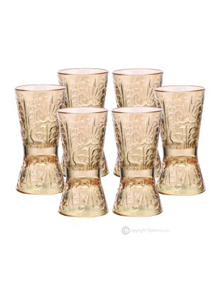 Set of 6 authentic hand painted liqueur glasses in premium quality glass.