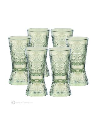 Set of 6 authentic hand painted liqueur glasses in premium quality glass.