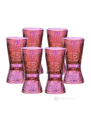 Set of 6 authentic hand painted liqueur glasses in premium quality glass.