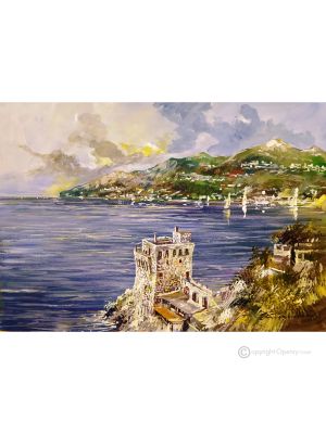 NORMAN TOWER Acrylic painting on canvas modern Made in Italy 