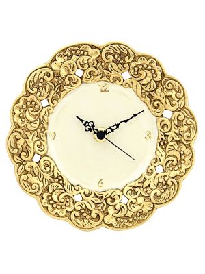 OROLOGIO ORO Wall Clock in Baroque style ceramic handcraft handmade hand painted authentic Made in Italy