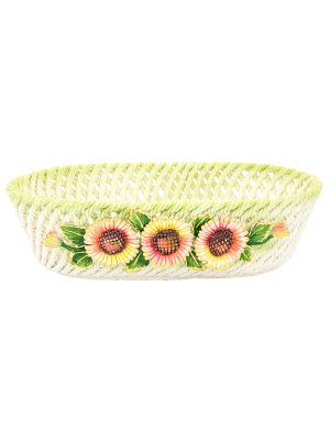 PORTAVASO MARGHERITE 3 Cachepot Planter Ceramic Artistic 24k Gold Handcraft Made in Italy-Green