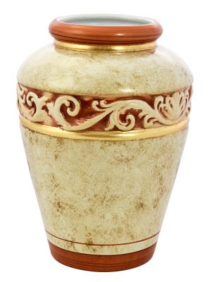 VASO IRIS Vase Ceramic Artistic Creations 24k Gold Leaf  Decor Handcraft Made Italy-Red