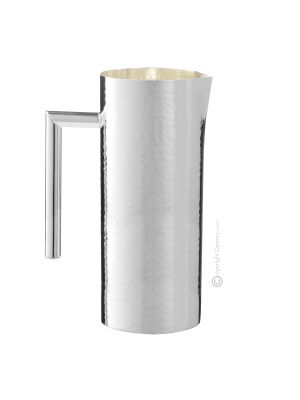 CARAFFA ACQUA DIRITTA Carafe Silver Plated Decorative Artistic Creation Handcraft Made in Italy