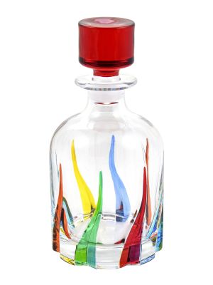 BOTTIGLIA TRIX Bottle crystal hand painted traditional technique colors Venice