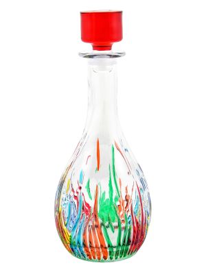 BOTTIGLIA FIRE Bottle crystal hand painted Venice authentic Made in Italy 