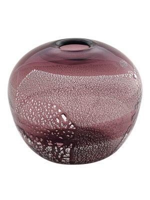 VASO FASCIA ARGENTO Murano Vase Glass Silverleaf Venice Made Italy Handmade-Pink