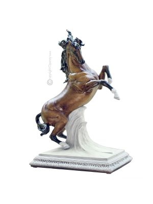 HORSE Statuette Statue Figure Porcelain Capodimonte Handmade Made in Italy Exclusive