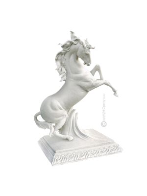 HORSE WITHE Statuette Statue Figure Porcelain Capodimonte Handmade Made in Italy Exclusive