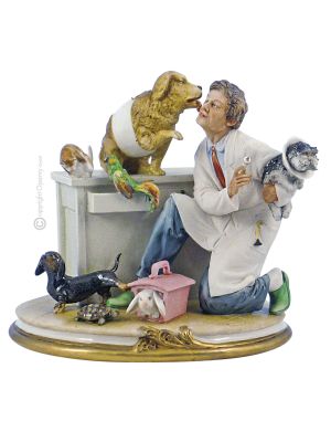 VETRERINARY Statuette Statue Figure Porcelain Capodimonte Handmade Made in Italy Exclusive