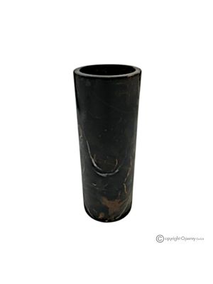 Cylindrical VASE in black Michelangelo marble, natural stone, handmade, exclusive design.