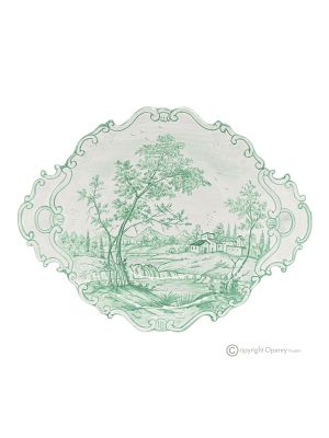 BAROQUE TRAY, ceramic serving plate by Castelli, hand-crafted and decorated.