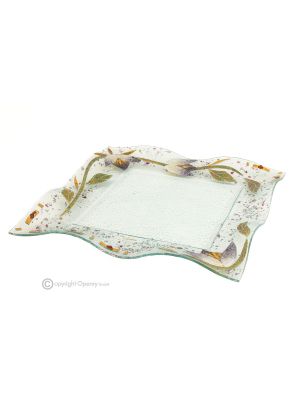 AZALEA – Tray, serving plate, centerpiece in artistic glass, handmade