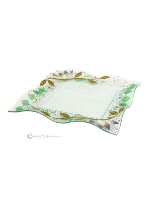 NINFEA – Tray, serving plate, centerpiece in artistic glass, handmade