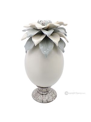 UOVO MARMOR – Centerpiece table decoration, handmade Capodimonte porcelain