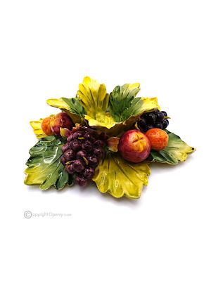 GRAPE CANDLE HOLDER – Centerpiece table decoration, Capodimonte ceramic, handmade