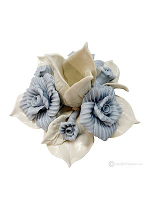 ROSE CANDLE HOLDER – Centerpiece table decoration, Capodimonte porcelain, handmade