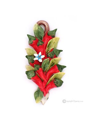 PEPPERS – Hanging composition in Capodimonte ceramic, handmade