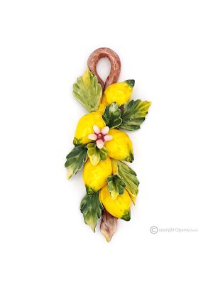 LEMONS – Hanging fruit composition in Capodimonte ceramic, handmade