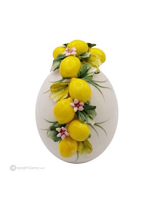 LEMON EGG – Centerpiece table decoration, fine Capodimonte ceramic