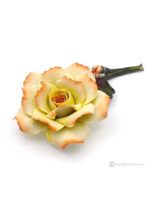 ROSA TERRA – Hanging flower in Capodimonte porcelain, handmade, high quality