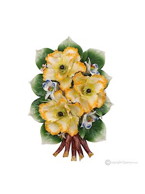 POPPIES Wall vine, exclusive in Capodimonte porcelain, handmade