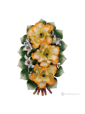POPPIES Wall vine, handcrafted in exclusive Capodimonte porcelain