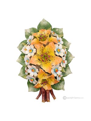 ORCHIDS - Wall floral composition, high quality Capodimonte ceramic, handmade.