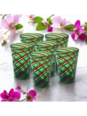 ACQUA CANNE Set 6 Tumbler Trinkgläser aus Muranoglas Made in Italy