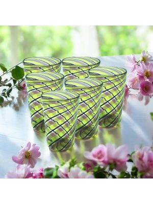 ACQUA CANNE Set 6 Tumbler Trinkgläser aus Muranoglas Made in Italy