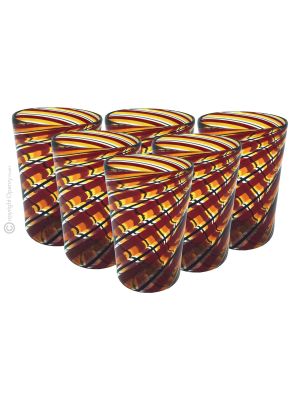 ACQUA CANNE Set 6 Tumbler Trinkgläser aus Muranoglas Made in Italy