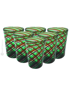 ACQUA CANNE Set 6 Tumbler Trinkgläser aus Muranoglas Made in Italy