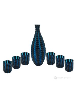 LIQUOR MURRINA Set 6 shot glasses with bottle in Murano glass Made in Italy