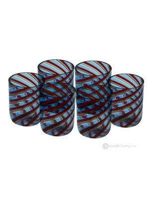 LIQUOR FILIGREE Set 6 shot glasses in Murano glass Made in Italy