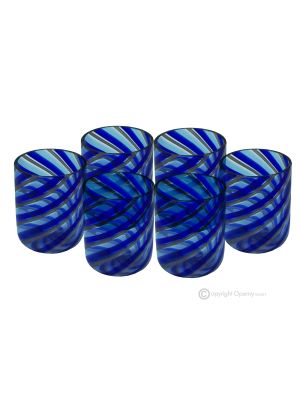 LIQUOR FILIGREE Set 6 shot glasses in Murano glass Made in Italy