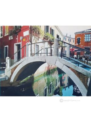 BRIDGE Painting on canvas by Massimo Scarpa with encaustic technique