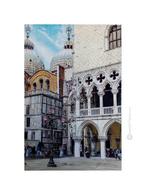 DUCAL PALACE Painting on canvas by Massimo Scarpa with encaustic technique