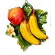 APPLE BANANAS Wall decorative object to hang artistic ceramic
