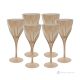 DEBBY Set of 6 authentic hand-painted stemmed wine glasses in premium quality glass.