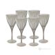 DEBBY Set of 6 authentic hand-painted stemmed wine glasses in premium quality glass.
