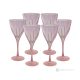 DEBBY Set of 6 authentic hand-painted stemmed wine glasses in premium quality glass.