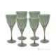 DEBBY Set of 6 authentic hand-painted stemmed wine glasses in premium quality glass.