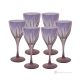 DEBBY Set of 6 authentic hand-painted stemmed wine glasses in premium quality glass.
