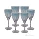 Set of 6 authentic hand-painted stemmed wine glasses made of premium quality glass.