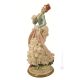 LADY WALKING Statuette statue figure porcelain Capodimonte handmade made in Italy exclusive