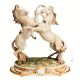 PAIR OF HORSES Statuette statue figure Capodimonte porcelain handcraft made in Italy