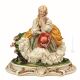 LADY WITH HAT Statuette statue figure porcelain Capodimonte handmade made in Italy exclusive