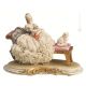 LADY ON OTTOMANA Statuette statue figure porcelain Capodimonte handmade made in Italy exclusive