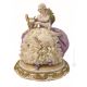 LADY WITH LYRE Statuette statue figure porcelain Capodimonte handmade made in Italy exclusive